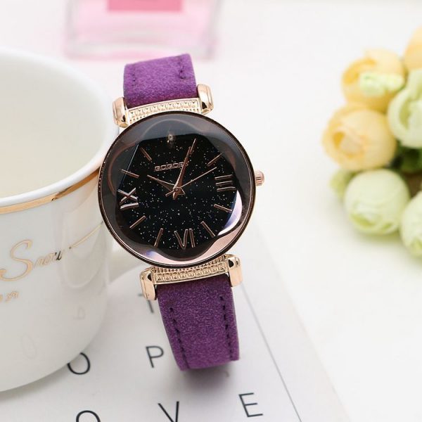 New Fashion Rose Gold Casual Dress Leather Watches Women