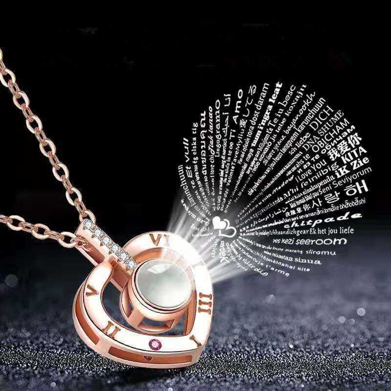 The 100 Languages I Love You Projection Pendant Necklace ...