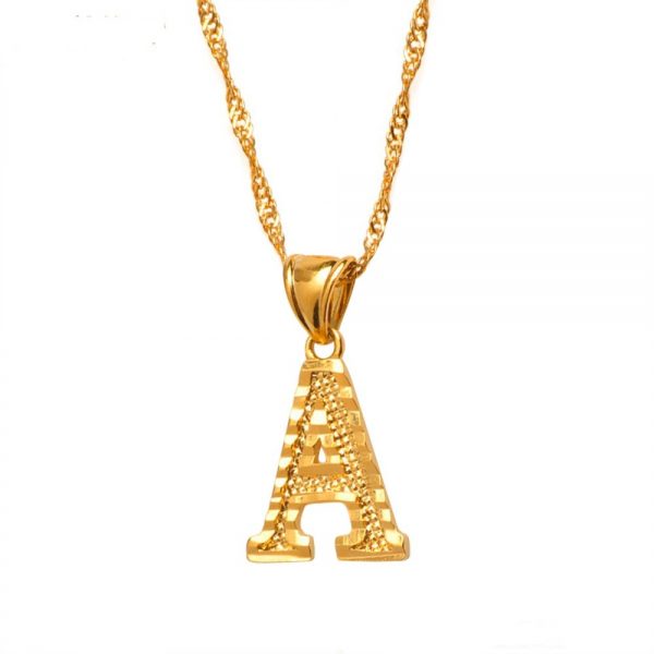 gold initials necklace